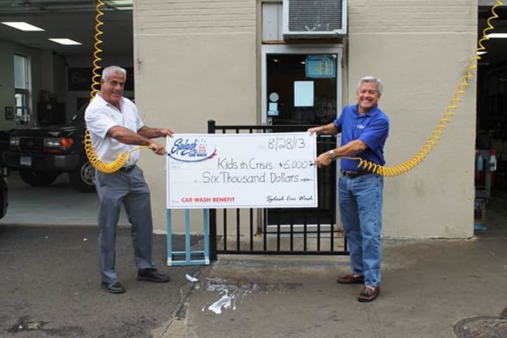 Splash Car Wash, with locations in Greenwich and Cos Cob, donated $6,000 to Kids in Crisis recently.