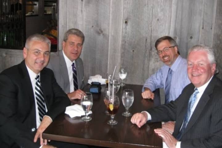 From the right, Michael Tetreau and Mark Barnhart dine at Fairifeld&#x27;s The Chelsea with Bob Hojnacki and Bob Palermo, during 2012&#x27;s Restaurant Week.
