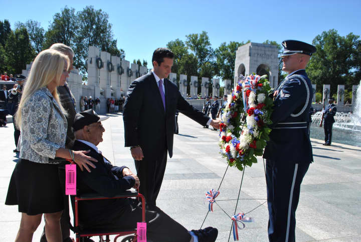 Dozens of World War II veterans traveled to visit the WWII Memorial in Washington D.C.