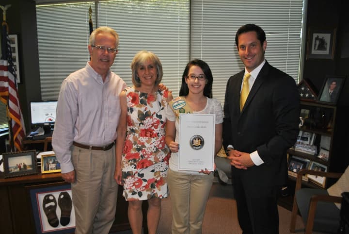 Yorktown Girl Scout Kristen Anderson recently received a proclamation from state Sen. Greg Ball for Anderson&#x27;s work on her Gold Award project. 