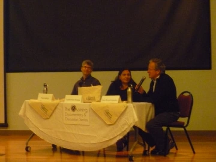 Paul Gallay, Catherine Borgia and Jon Bowermaster participate in a discussion of Bowermaster&#x27;s film &quot;Dear Governor Cuomo&quot; about fracking
