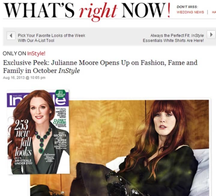The Glass House in New Canaan was the setting of a photo shoot of Hollywood actress Julianne Moore for InStyle magazine.