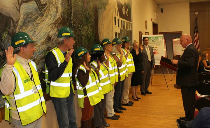 Elmsford&#x27;s new CERT members are sworn in at Village Hall on Oct. 2.