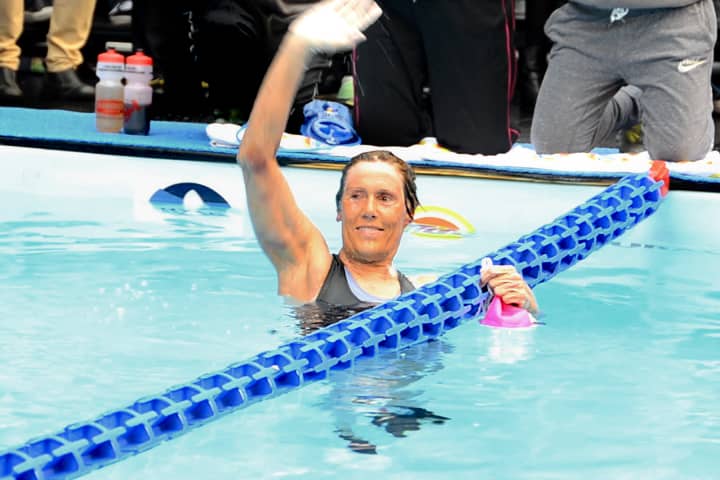 Diana Nyad recently finished a 48-hour swim marathon to help Hurricane Sandy victims.