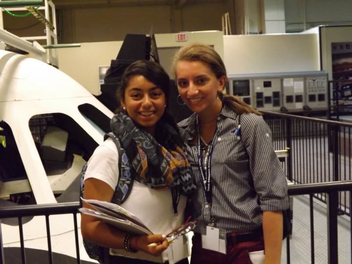 Woodlands High School student Carly Mannino with a co-traveler at NASA where she spent two weeks in a special program this summer.