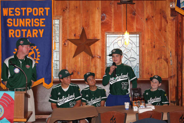Westport Little Leaguers recount their run to the World Series at a recent Westport Sunrise Rotary breakfast.