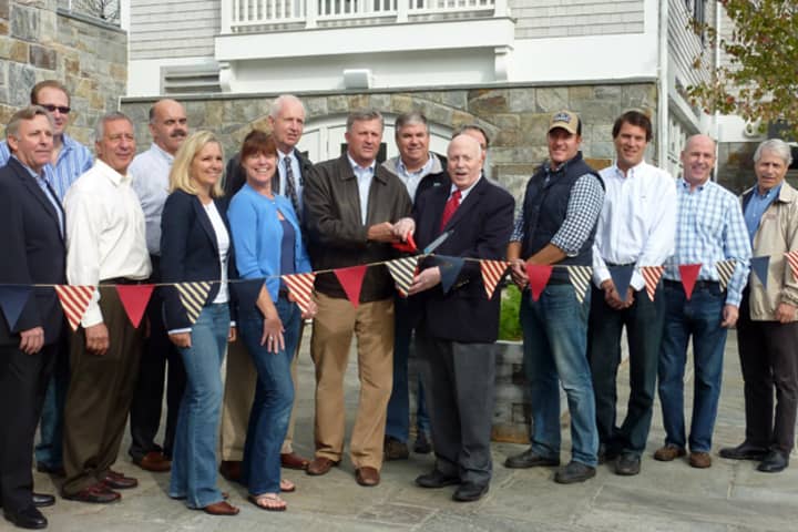 The second phase of the Saugatuck Center development in Westport is unveiled Wednesday during a ceremony featuring First Selectman Gordon Joseloff, and members of the Saugatuck Center development and leasing teams.
