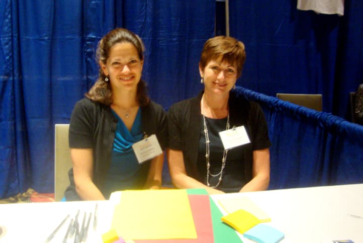 Tricia Golden and Cathy Bomba of Search for Change ready to meet potential job applicants at Recruit Westchester.