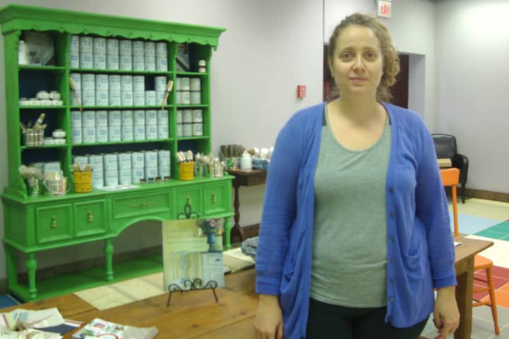 Daniella Toth Farkas of Junktique Recycling in Rye says their line of paint products can make old antiques look modern.