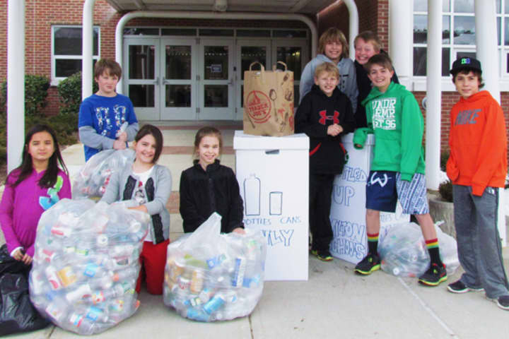 Akira Nobumoto, Ryan McElroy, Madison McVey, Kelsey Rhodes, Will Maggio, Maden Herve, Lewis Cropper, Matthew McVey and Anthony Andre are some of the Wilton students participating in the Bottled Up! can and bottle drive Saturday from 9 a.m. to noon.