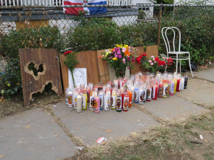 The vigil that has been set up outside the Mount Vernon home.