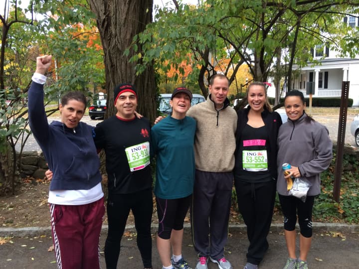 Six members of the Village Lutheran Church and The Chapel School ran in the New York City Marathon Sunday. Pictured are (from left) Kristy Levinson, Jack Culaj, Jamie Geier, Rob Gebhart, Jessica Murrer and Toni Romano.