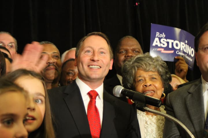 Rob Astorino thanks voters for his victory against Noam Bramson in the race for county executive.