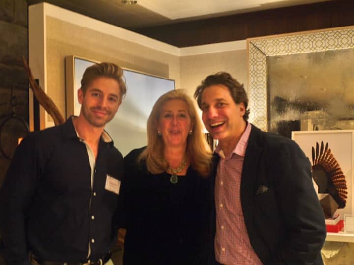 Designer Thom Filicia and Rooms With A View publicity chair Ann Franzen stand in front of Filicia&#x27;s room at Southport Congregational for the annual fundraiser.
