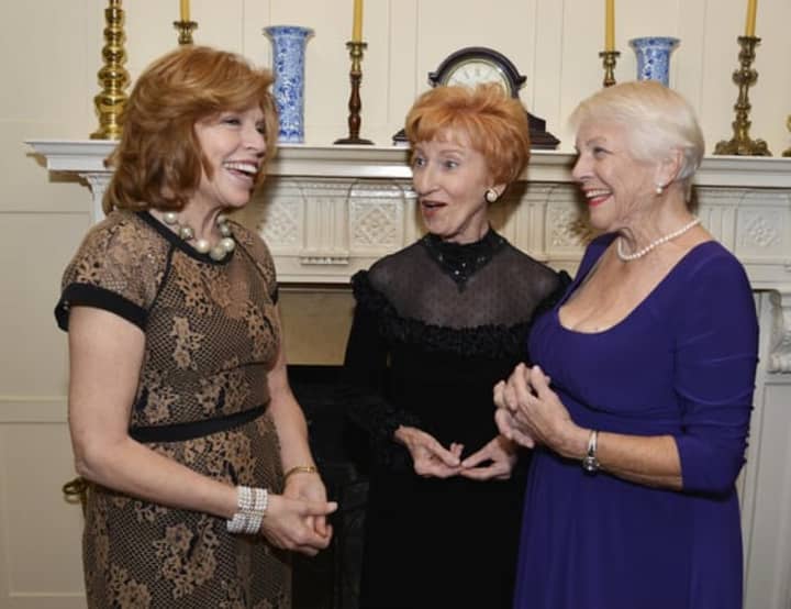 Nearly 200 people attended the 30th anniversary of the Larchmont Mamaroneck Community Television. Co-founder Sunny Goldberg smiles with honorees Elaine Chapnick and Eileen Mason.