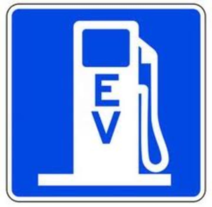 This EV sign will let motorists know there is a free electric car charging station available. WestConn is slated to install four of the stations. 
