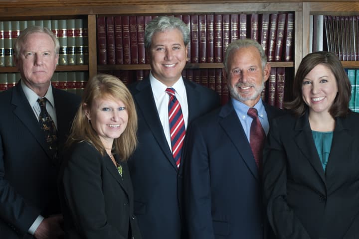 Westport law firm Nusbaum &amp; Parrino attornies, from left, are senior associate attorney Harold W. Haldeman, senior associate attorney Laura R. Shattuck, co-founder Thomas P. Parrino, co-founder Edward Nusbaum and associate attorney Randi R. Nelson.
