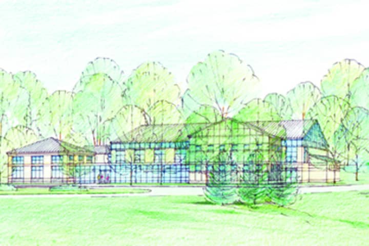 A rendering of what the exterior of the new field house will look like at the School of the Holy Child in Rye.