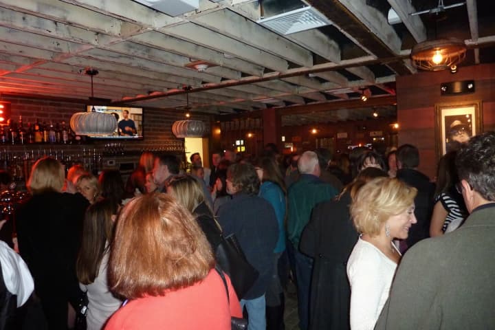 Guests pack the newly opened Little Barn pub in Westport Wednesday night.