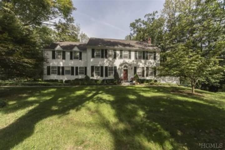 This house at 112 Horseshoe Hill Road in Pound Ridge is open for viewing this Saturday.