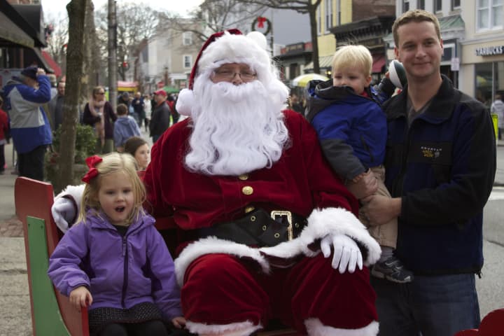 Santa visits the Rye Chamber of Commerce Mistletoe Magic festival.