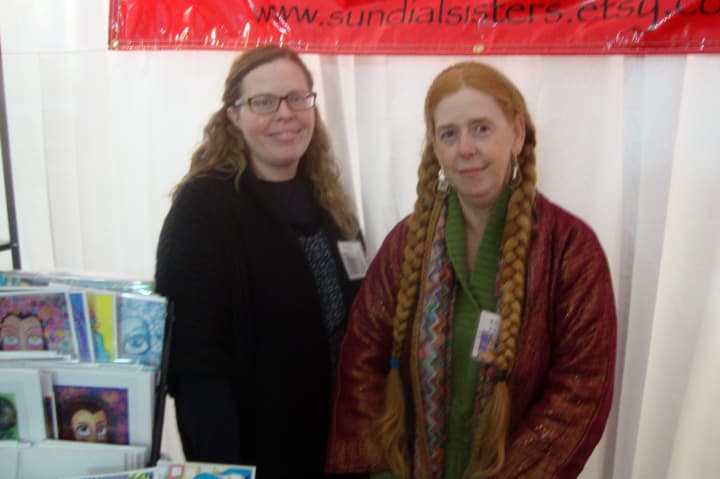 Cynthia and Kelly Patton, the Sundial Sisters, at the Country Living Holiday Bazaar in Tarrytown.