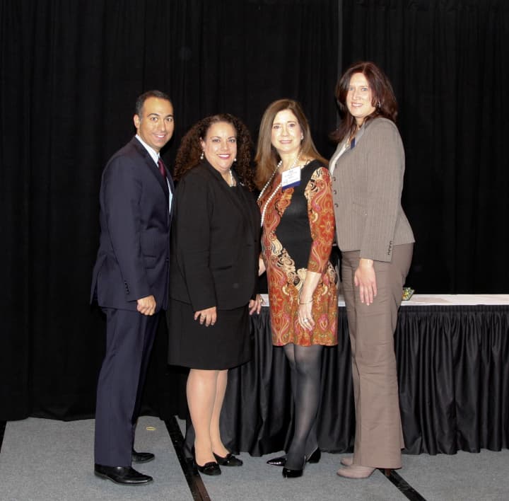 Pictured. from left, NPA Executive Director Stephen Ferrara of White Plans and State Health Commissioner Donna Frescatore stand with Eastchester Nurse Practitioner Joy Elwell and Port Jefferson Station Nurse Practitioner Jeanne Martin.