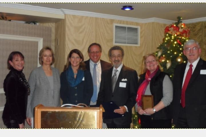 Darien Chamber of Commerce honored its business and volunteer of the year. See story for IDs.