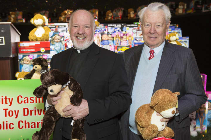 Monsignor Kevin Sullivan and Empire City Casino President Timothy J. Rooney. 
