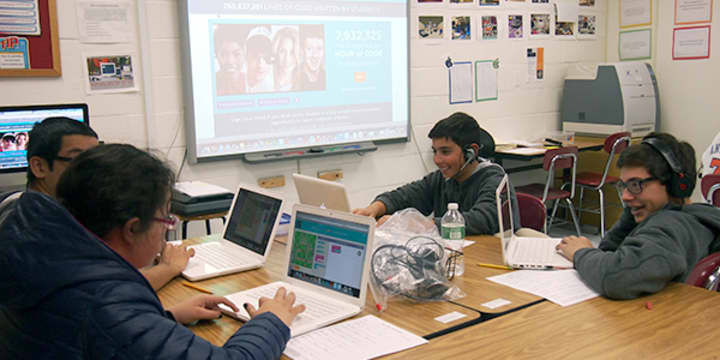 Harrison students are taking part in an initiative to encourage students to learn computer coding. 
