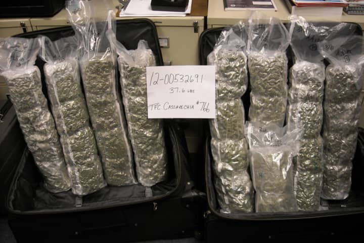 A state trooper was honored for action resulting in a major marijuana arrest in Danbury.