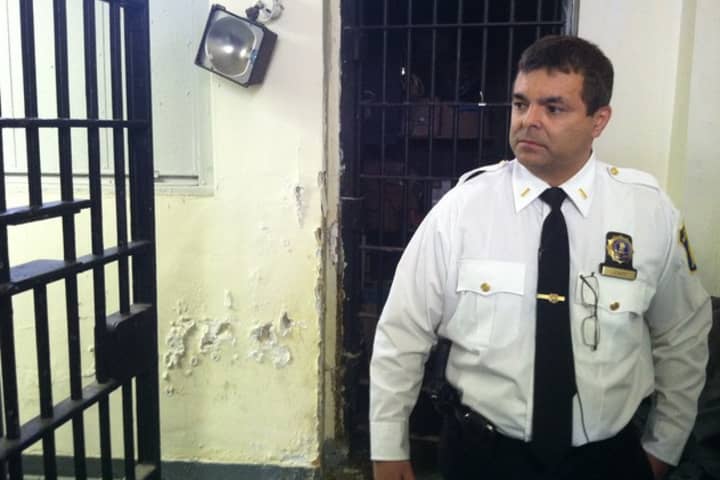 Yonkers Police Lt. Edward Leahy gives a tour of the City Jail on Alexander Street in March.