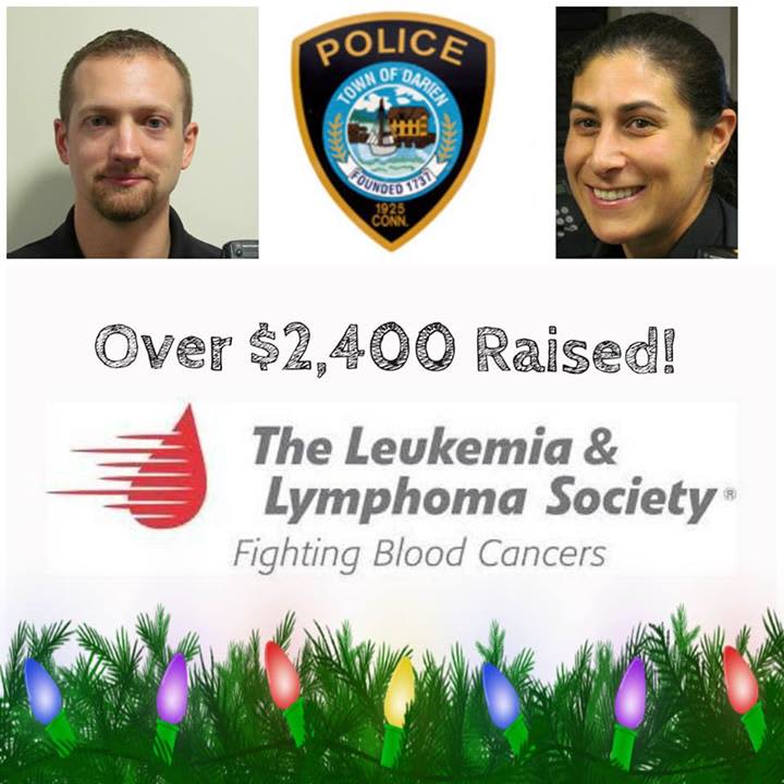 The Darien Police Department has helped raise more than $2,400 to benefit the Leukemia and Lymphoma Society. 