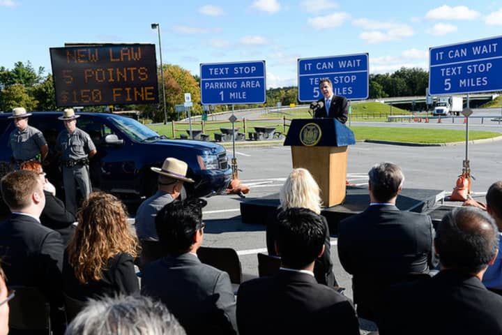 Gov. Andrew Cuomo announced texting zones at I-684 and I-87 in Westchester in an effort to curb texting while driving.