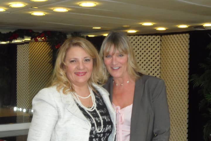 Margaret Nagy, left, and Allison Zanine at the Women&#x27;s Council of Realtors luncheon in Danbury.