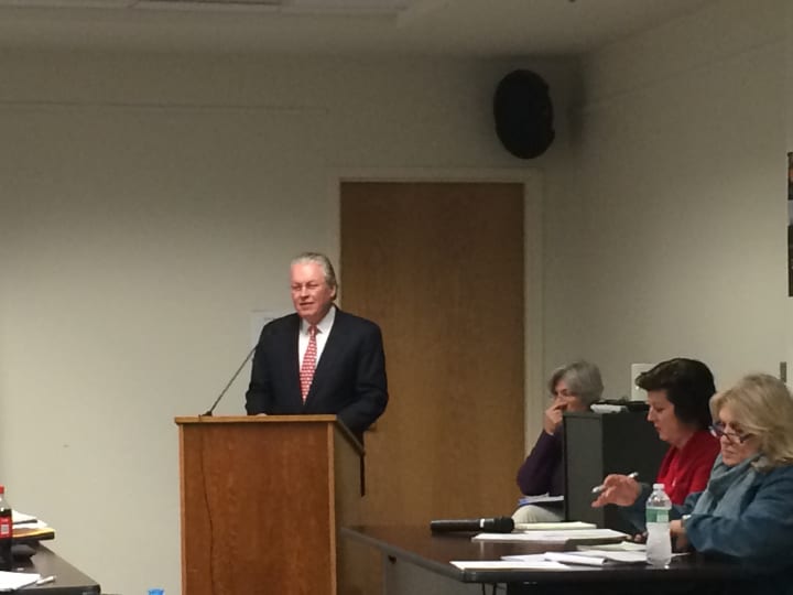 Fairfield First Selectman Mike Tetreau delivers his 2014 State of the Town address to the Representative Town Meeting on Monday night. 