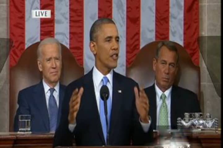 President Barack Obama speaks to Congress at his fifth State of the Union address on Tuesday.