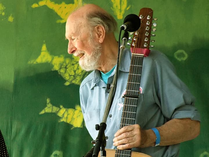 Pete Seeger, at age 88, attends the Clearwater Festival in 2007. The annual event benefits Hudson River Sloop Clearwater Inc.