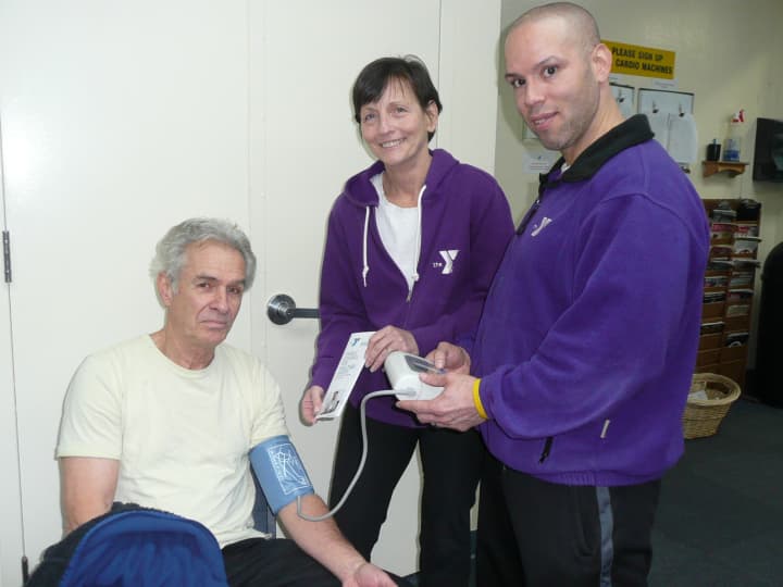 The Wilton Family Y is set to launch the YMCA&#x27;s Healthy Heart Initiative on Feb. 12. Pictured are, from left, Y member Charlie Galardi, Fitness Director Mary Ann Genuario and Fitness Trainer Mike Martorell.