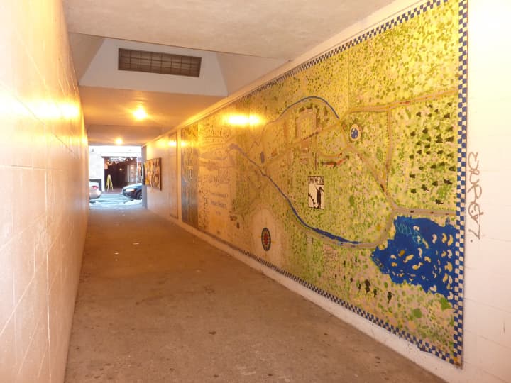The pedestrian tunnel between Main Street and Parker Harding Plaza will be the site of a permanent art installation called Tunnel Vision.