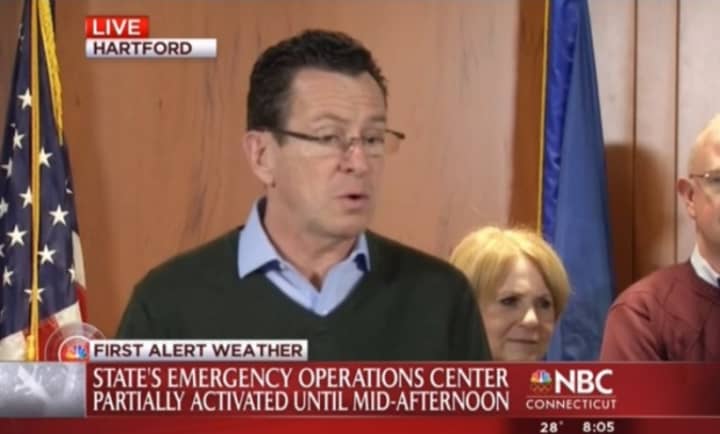 Gov. Dannel Malloy is asking that businesses across the state follow the government&#x27;s example and keep employees home. 