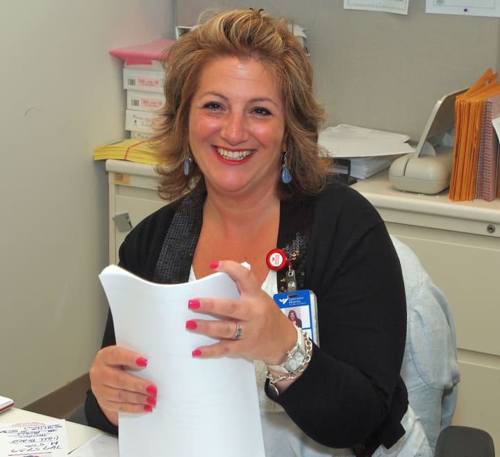 Unit secrerary Enza Pisano is the January quality award winner for extraordinary service at Greenwich Hospital.