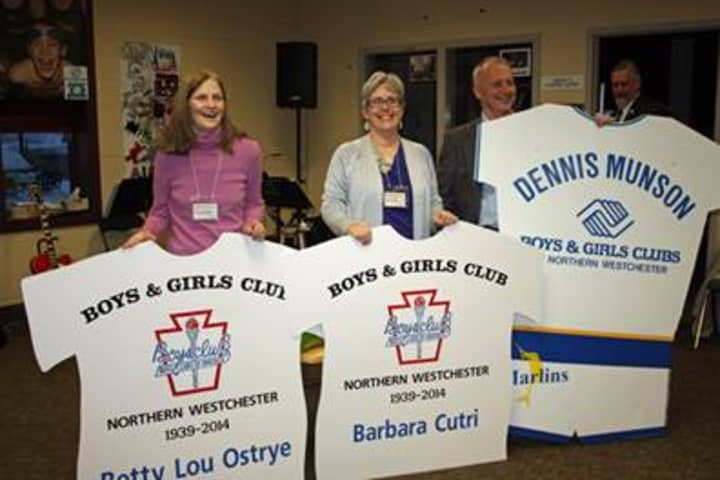 Long-time Boys and Girls Club staff members Dennis Munson, Barbara Cutri and Betty Lou Ostrye were honored for decades of service. 