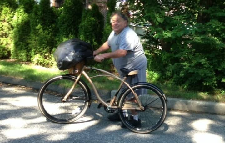 Dougie White is well-known resident in the Turn of River and High Ridge areas of Stamford. He is frequently seen on his bike.