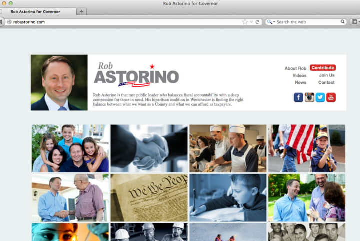 <p>The homepage of RobAstorino.com now has a heading that reads &#x27;Rob Astorino for Governor.&#x27;</p>