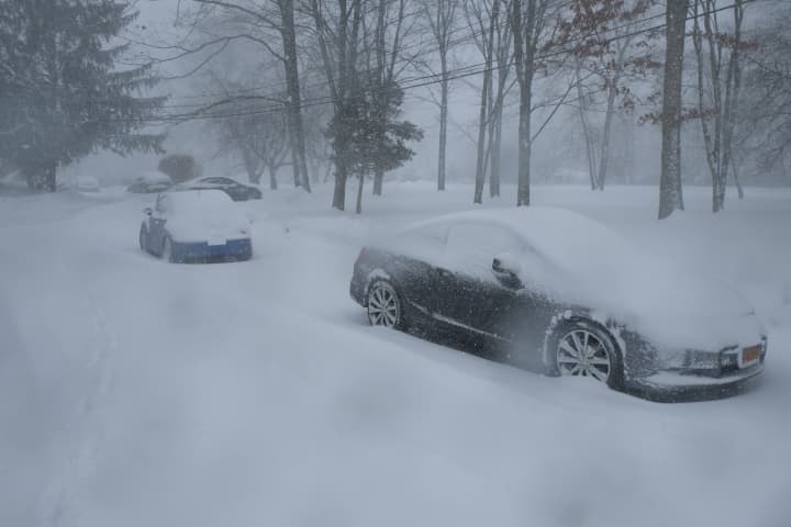 Westchester residents woke up to find their cars covered with snow.