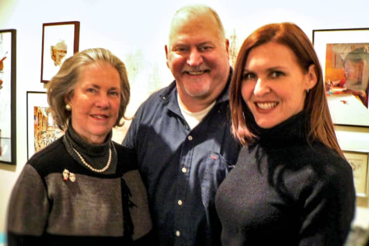 Pictured, from left, are Cherie Burton of Rowayton, president of the Shakespeare board of directors, Steven Yuhasz of Stamford, executive director, and Claire Kelly of New Canaan