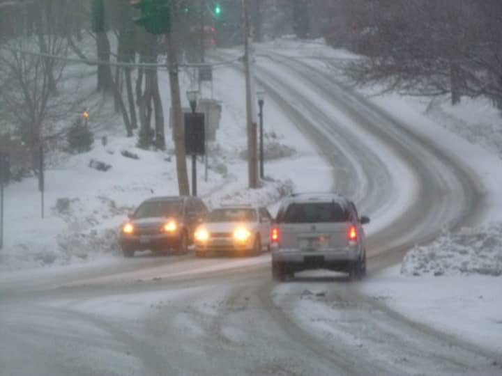 Local roads like Route 9 in Westchester County were slippery during Tuesday&#x27;s early morning rush hours.
