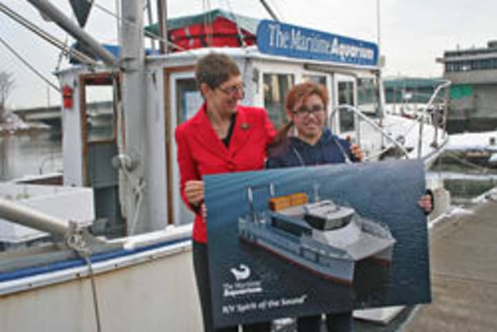 Brien McMahon High School sophomore Kiara Valazquez recently won the contest for naming the Maritime Aquarium at Norwalk&#x27;s new vessel. 