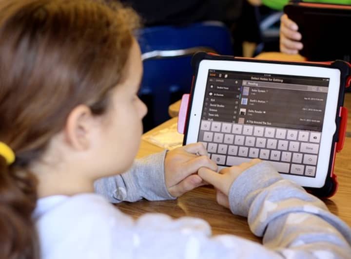 Students at Hamilton Avenue School and Riverside School are now using iPad Airs in classrooms.
